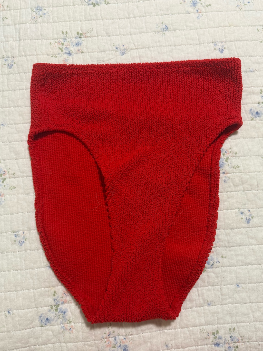 Victoria’s Secret Crinkle High Waisted Swim Bottom Red Size Medium